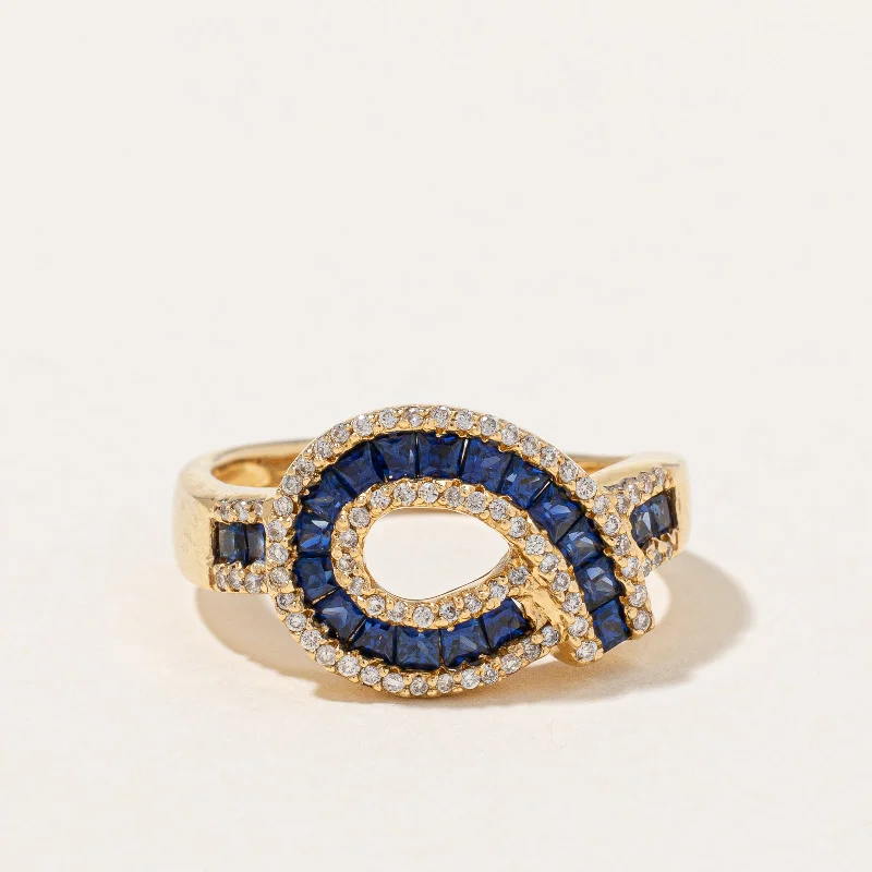 Channel Set Sapphire & Diamond Ring | 1.00ctw, 0.16ctw | SZ 7 |