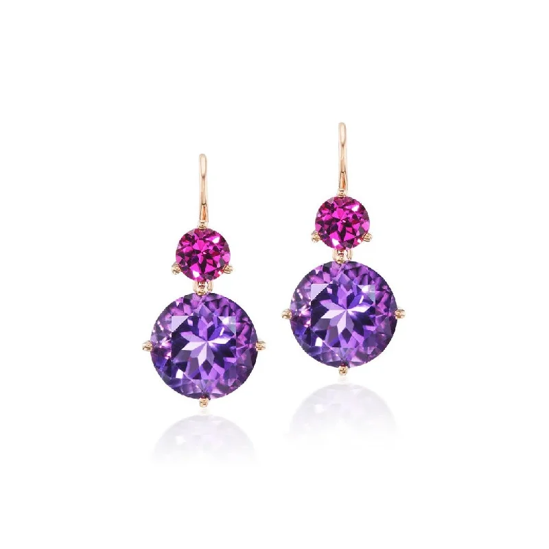 Jane Taylor Amethyst & Purple Garnet Double Drop Earrings