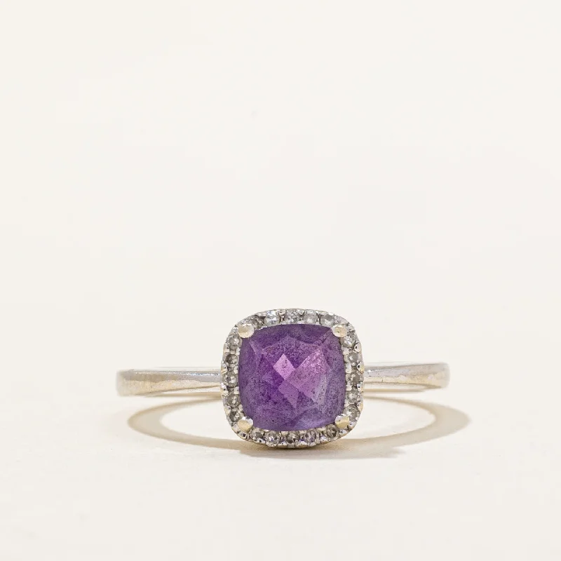 Amethyst & Diamond Halo Ring | 1.00ct, 0.08ctw | SZ 5.75 |