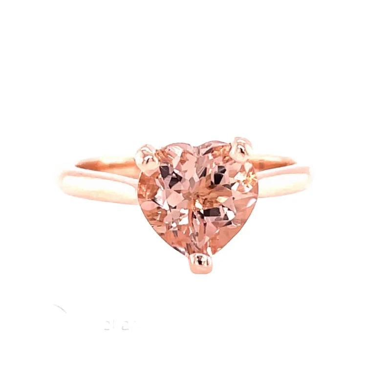 Morganite Heart Shaped Engagement Ring Heart Cut Solitaire