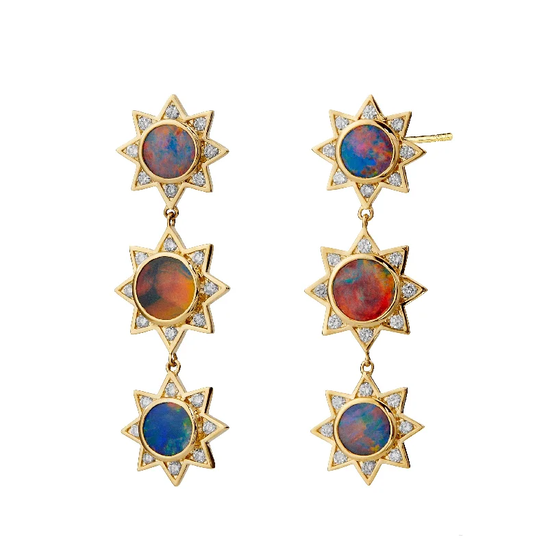 Cosmic Opal Star Earrings