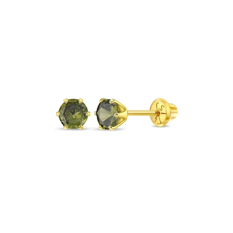 Peridot Prong Set Little Girl's Stud Earring