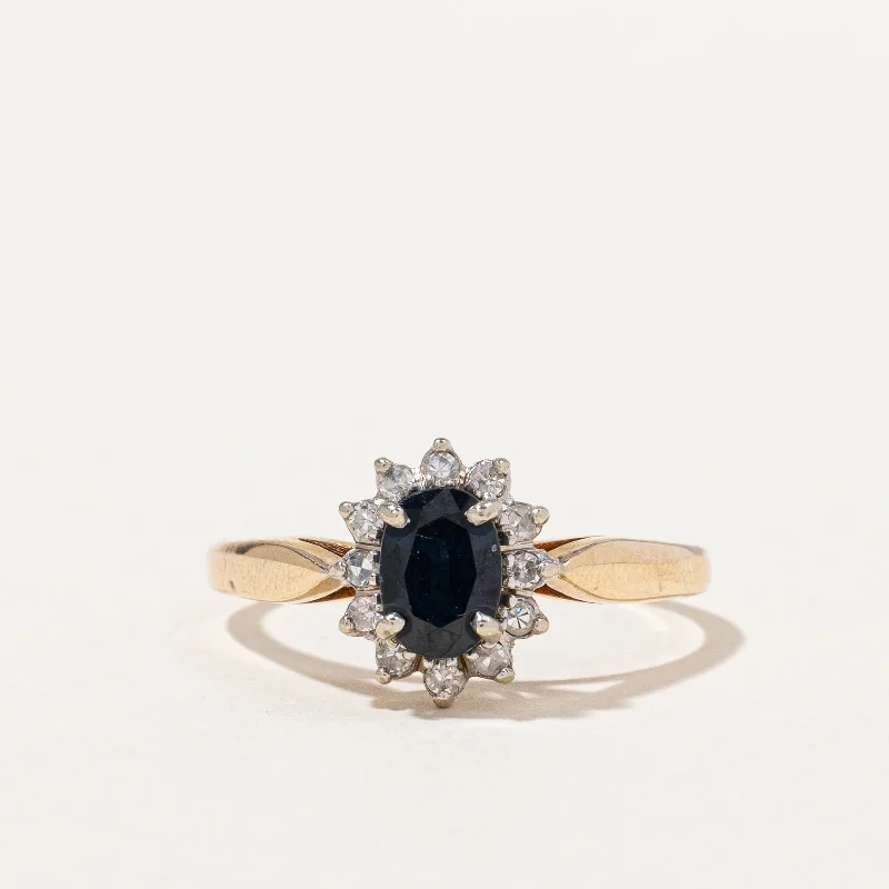 Sapphire & Diamond Halo Ring | 0.43ct, 0.10ctw | SZ 8.75 |