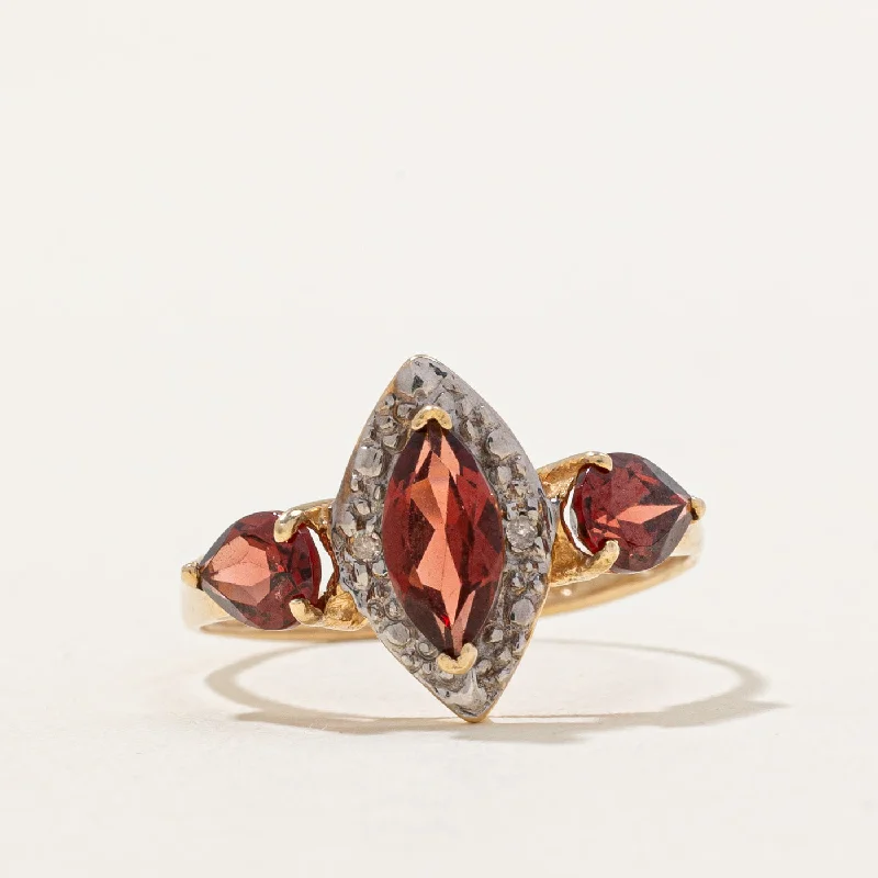 Garnet & Diamond Cocktail Ring | 1.58ctw, 0.01ctw | SZ 6.25 |