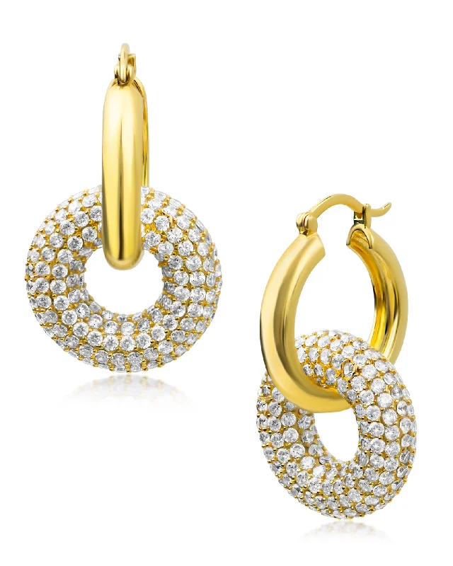 Double Hoop Drop Earrings