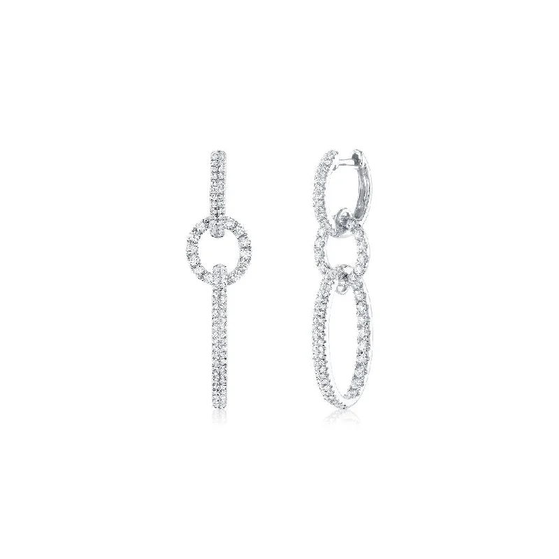 Shy Creation Diamond Oval Drop Earrings