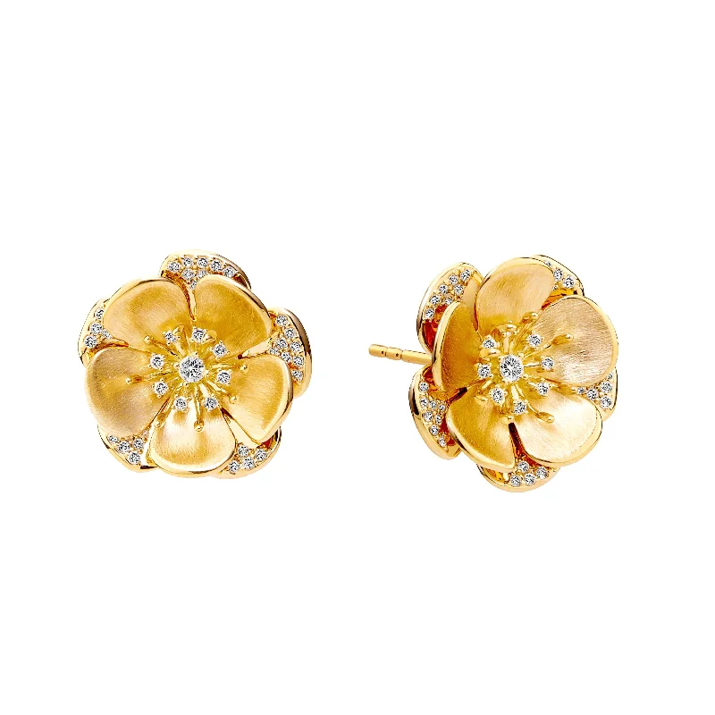 Camellia Flower Stud Earrings