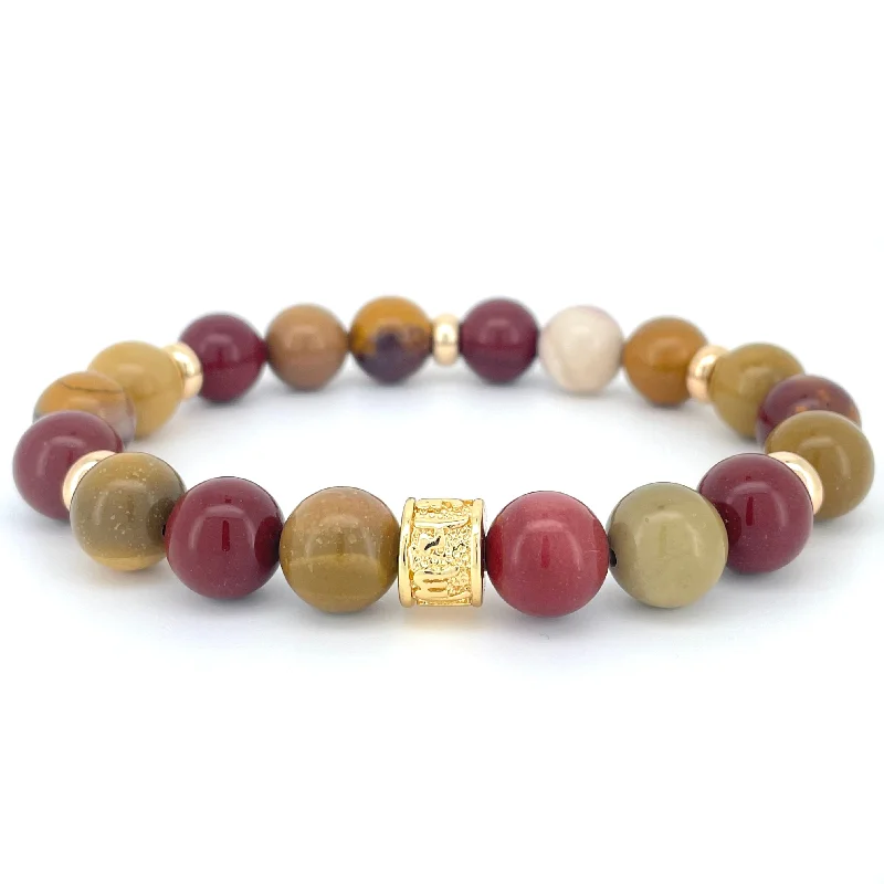 MOOKAITE & GOLD BEADED BRACELET - HALCYON COLLECTION