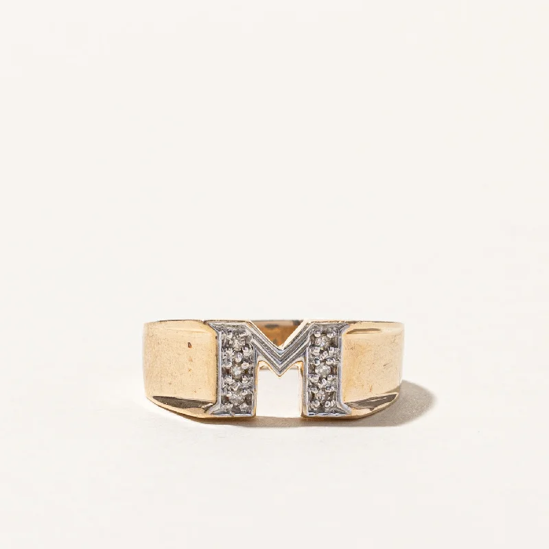 Diamond M Letter Ring | 0.06ctw | SZ 8.5 |