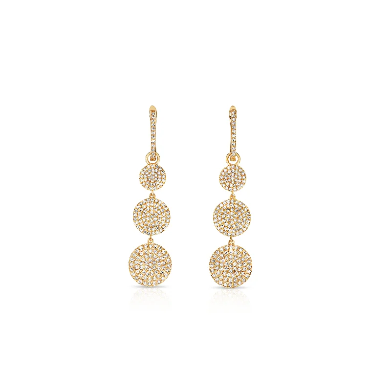 Tara Mikolay Triple Pave Diamond Discs Earrings