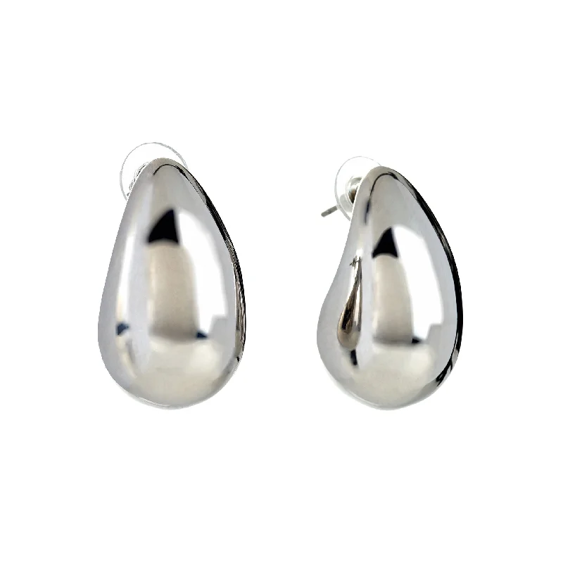 Silver Tapered Hoop Earrings