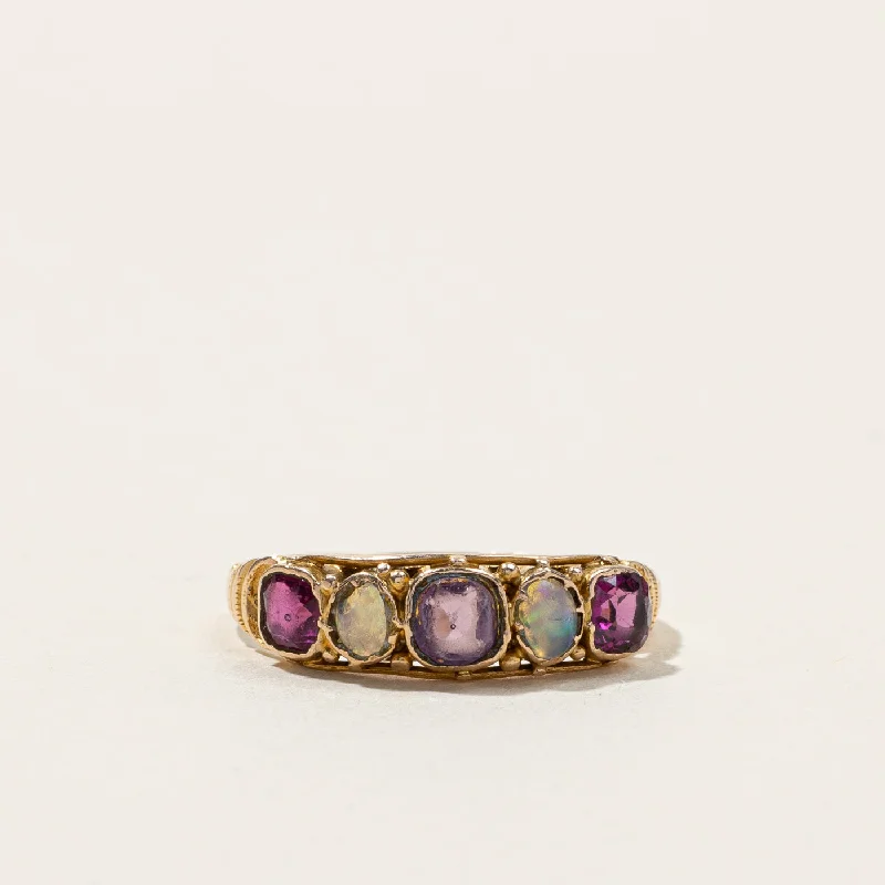 Multicoloured Stone Vintage Ring | 0.20ctw | SZ 6.5 |