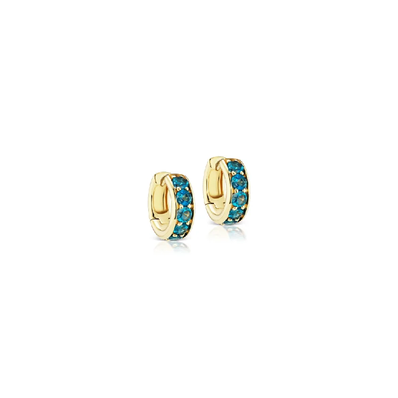 Jane Taylor London Blue Topaz Chubby Hoops