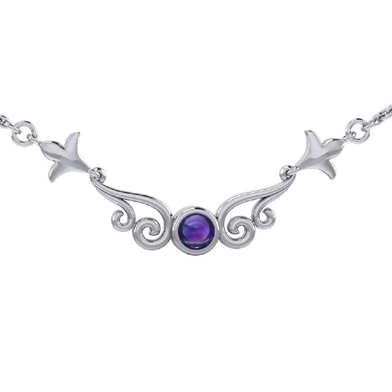 Magick Moon Silver Necklace with Gemstone TN152