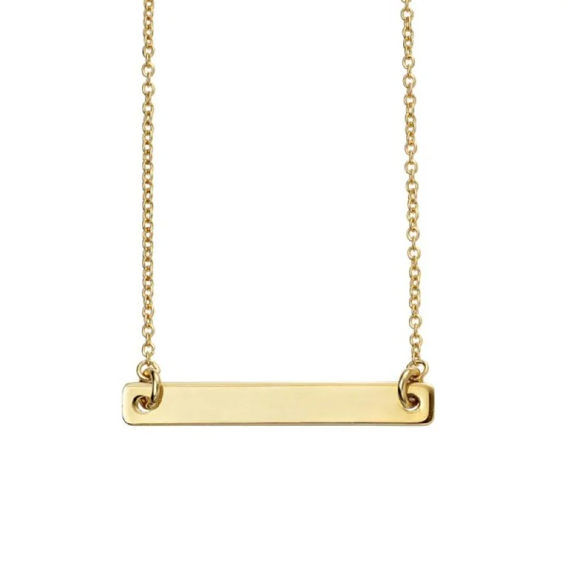 Personalised ID Bar Necklace - Gold Plated Sterling Silver