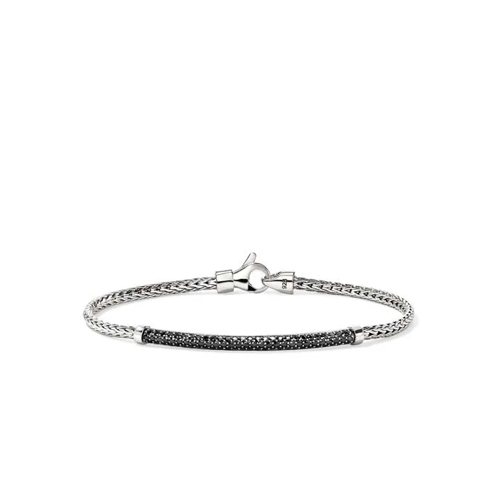 John Hardy Essential Pavé Black Sapphire Bracelet in Sterling Silver