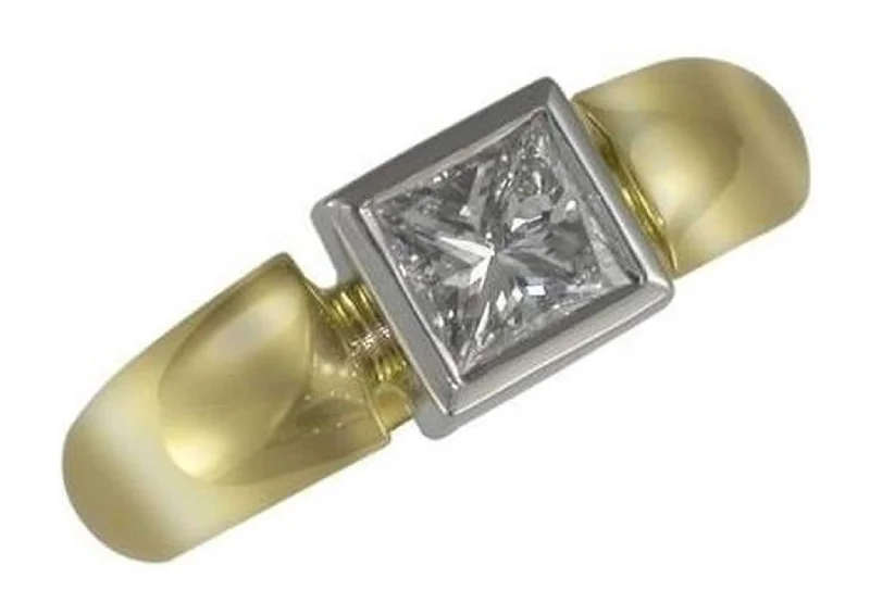 18ct yellow gold and platinum diamond ring