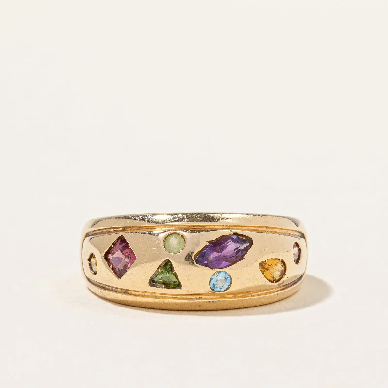 Multi Gem Flush Set Ring | 0.28ctw | SZ 10 |