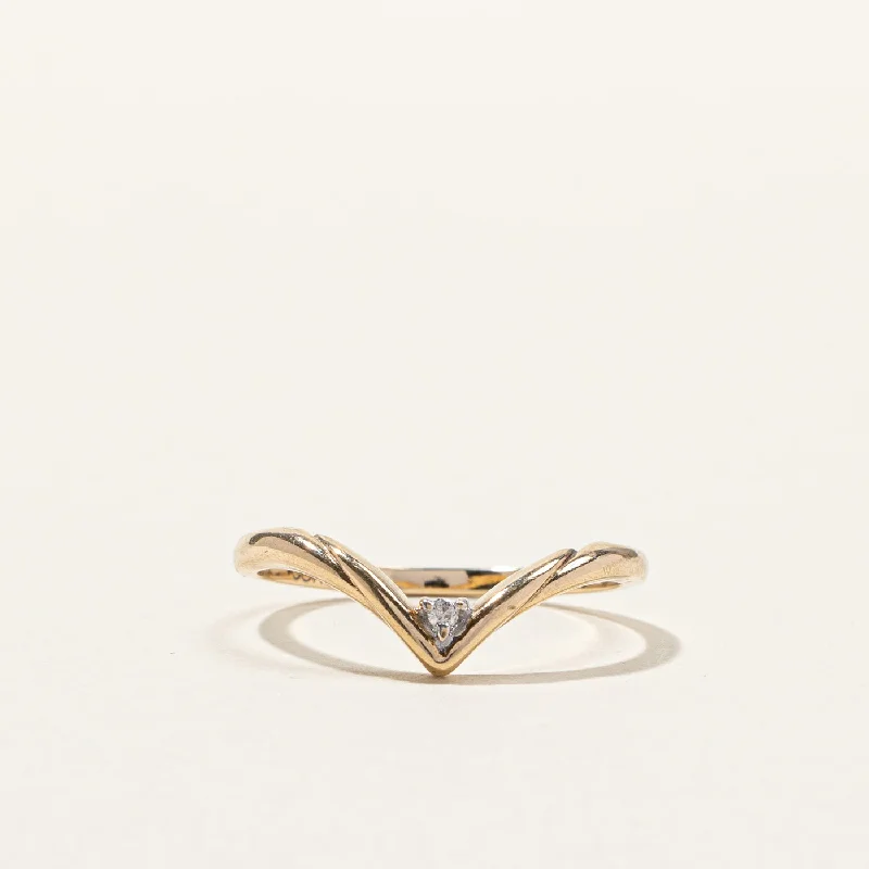 Chevron Diamond Ring | 0.01ct | SZ 7.75 |