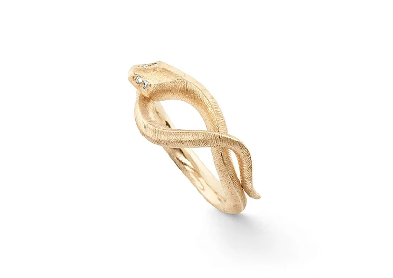 Snakes ring in 18K yellow gold and diamonds