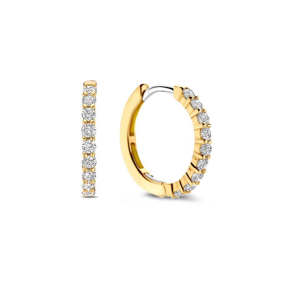 Ti Sento Milano 18mm Zirconia Gold Hoops