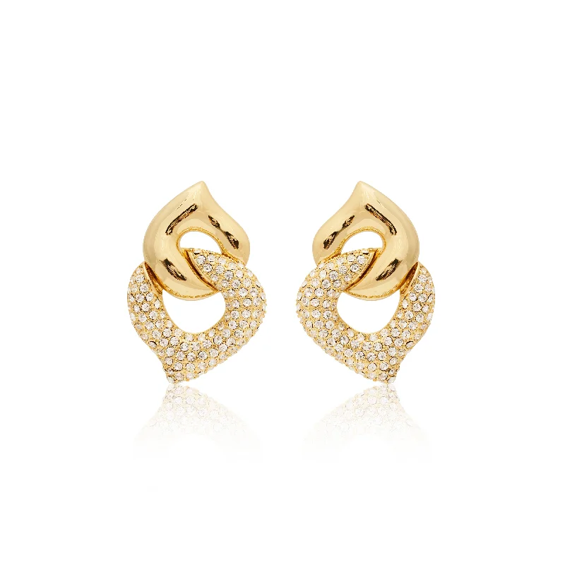 Interlocking Crystal Pierced Earrings