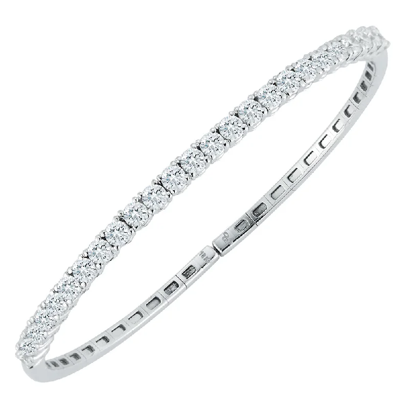 18 Karat White Gold Diamond Bangle Bracelet