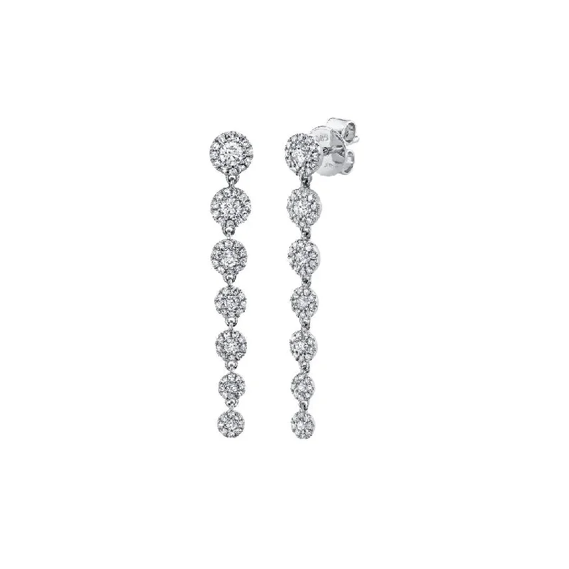 Shy Creation Pave Diamond Circles Drop Earrings