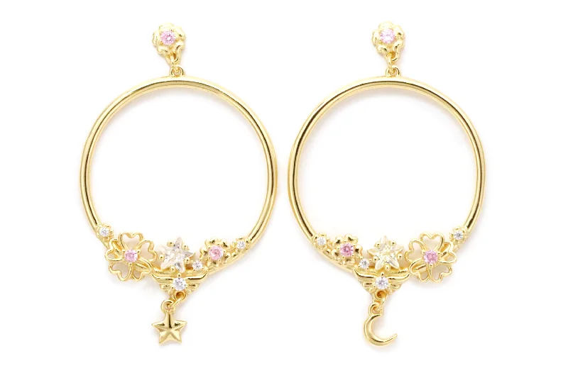 Sakura Blossom Earring Hoops