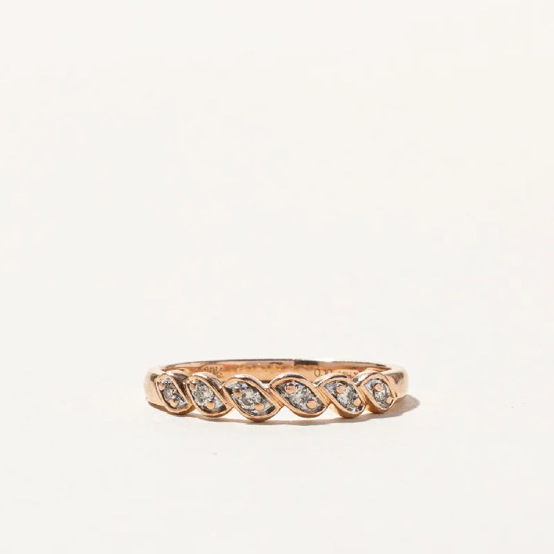 Diamond Braided Rose Gold Ring | 0.10ctw | SZ 7.25 |