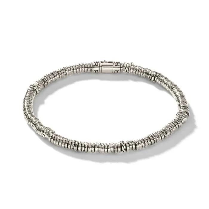 John Hardy Heishi Beaded Bracelet in Sterling Silver - Large