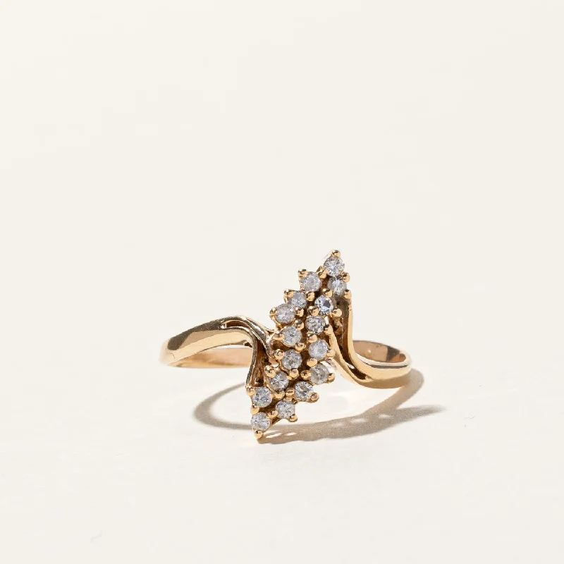 Bypass Cluster Diamond Ring | 0.24ctw | SZ 9 |