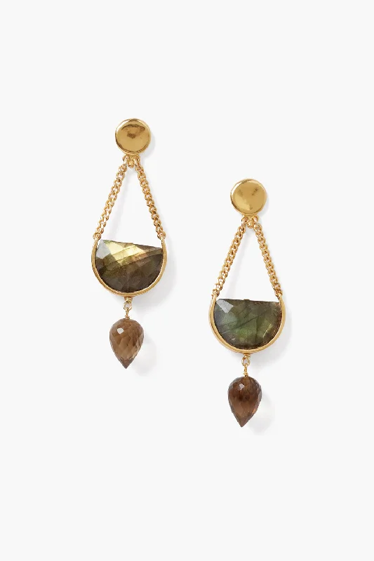 Luna Teardrop Earrings Labradorite Mix