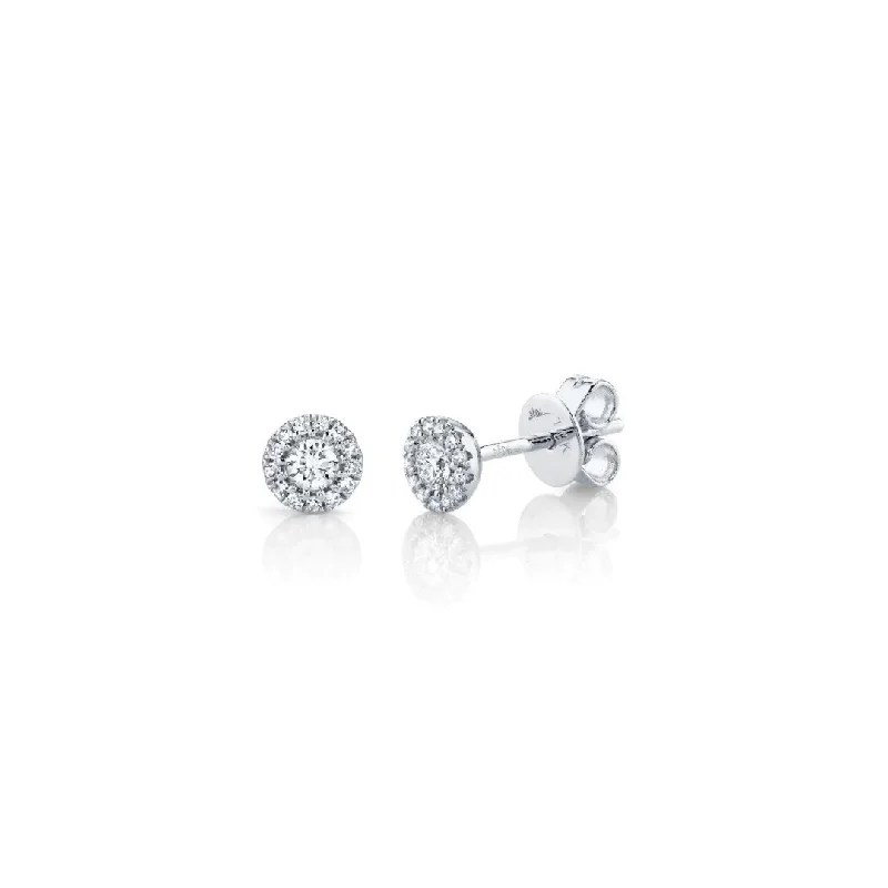 Shy Creation Pave Diamond Stud Earrings