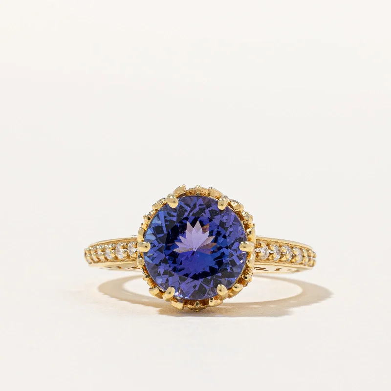 Tanzanite & Diamond Cocktail Ring | 2.80ct, 0.24ctw | SZ 9 |