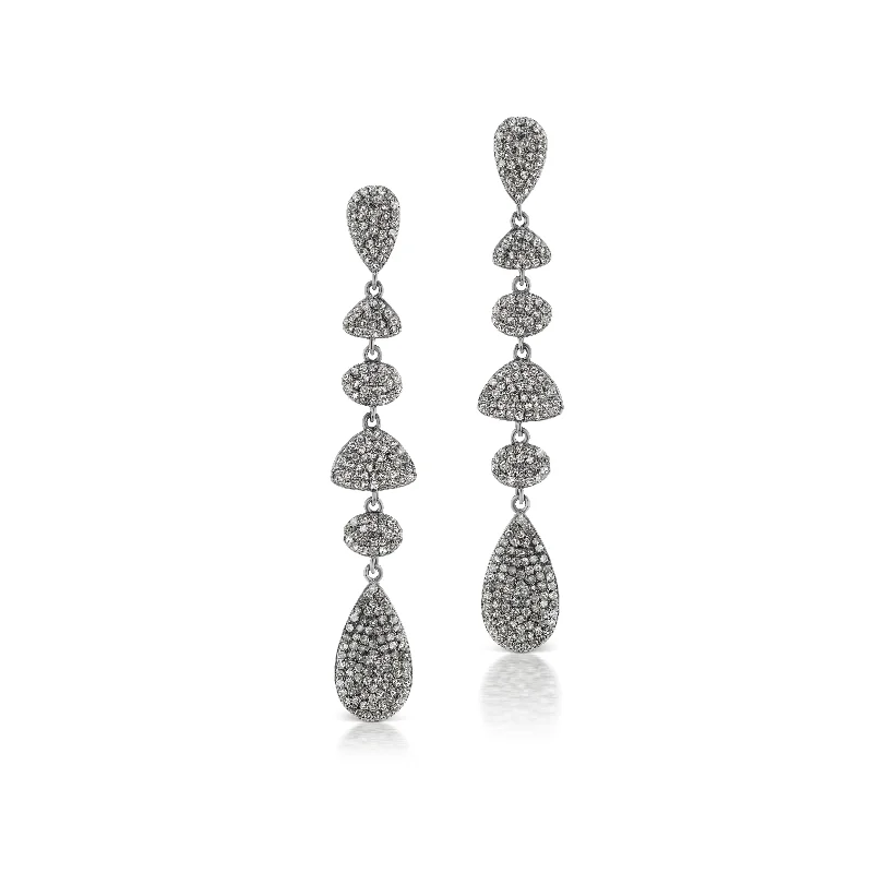 Tara Mikolay Raw Diamond Geometric Long Dangle Earring