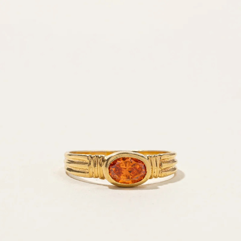 Orange Glass Stone Ring | 0.44ct | SZ 8.25 |