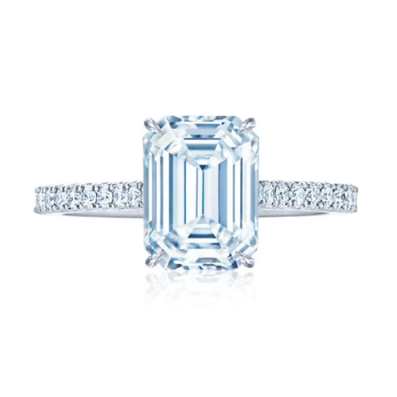 Platinum Emerald Cut 1.51ct Diamond Engagement Ring