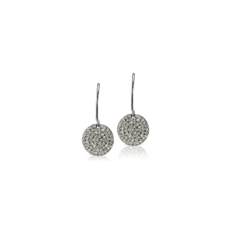 Tara Mikolay Small Raw Diamond Oxidized Disc Dangle Earring