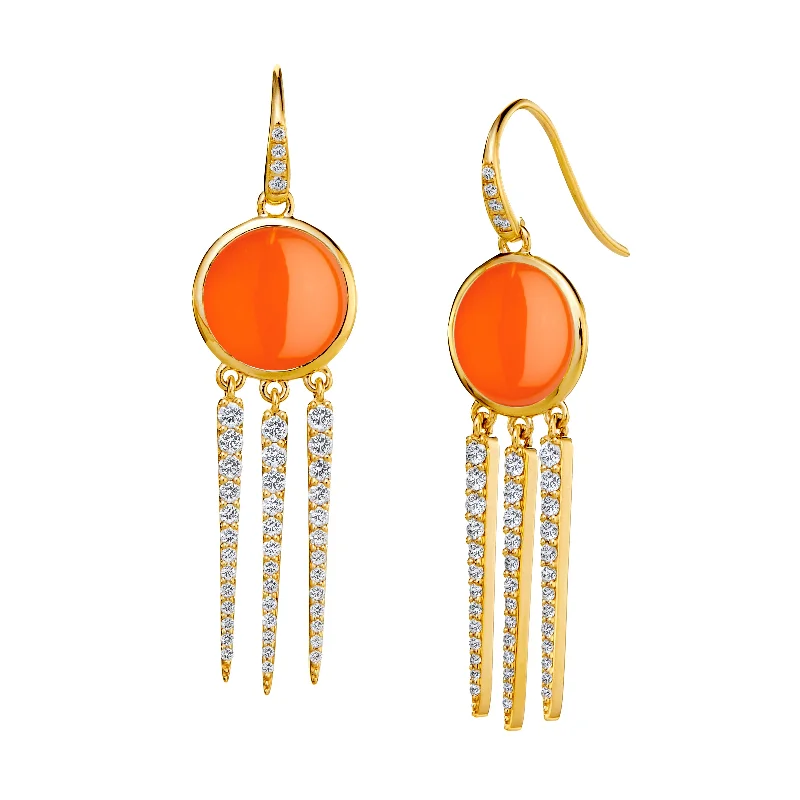 Chakra Diamond Fringe Earrings