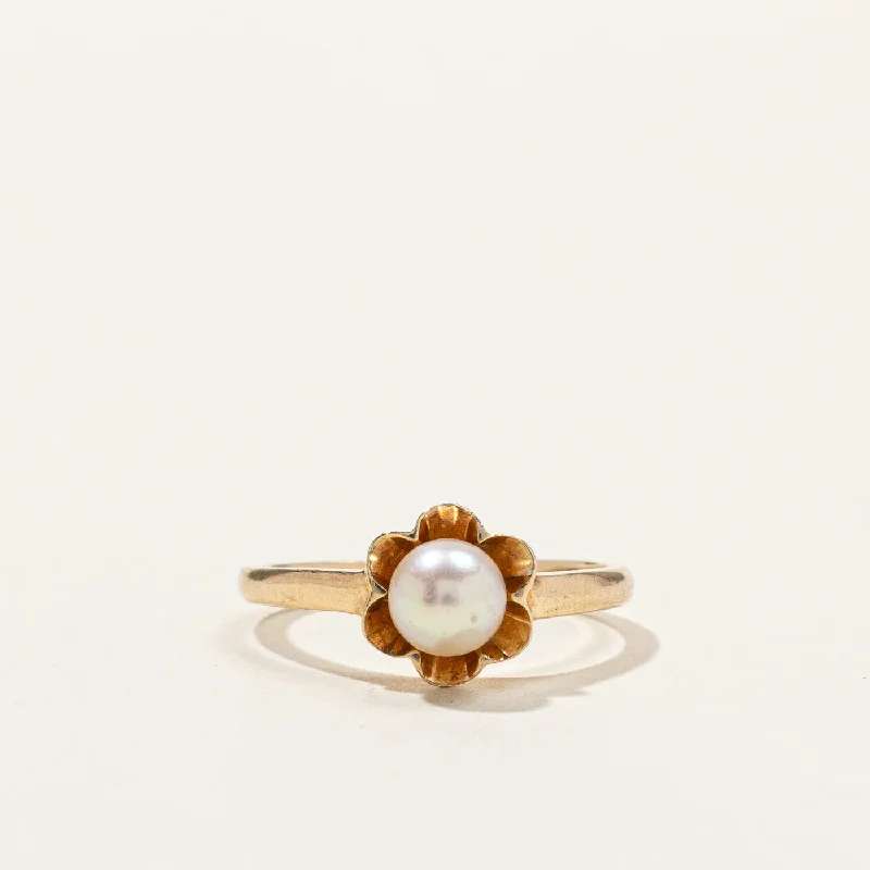 Birks' Pearl Floral Ring | SZ 5.75 |