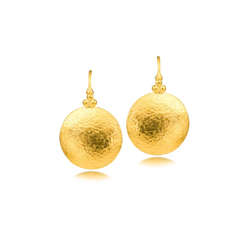 ARA 24k Hammered Gold Disk Earrings