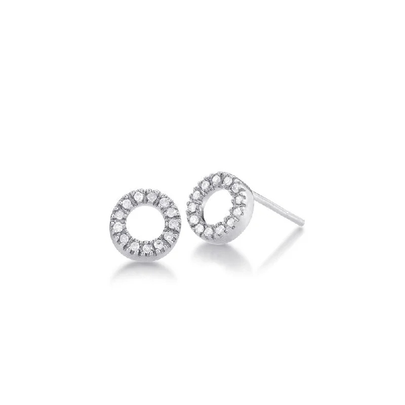 Bling! Diamond Open Circle Stud Earring