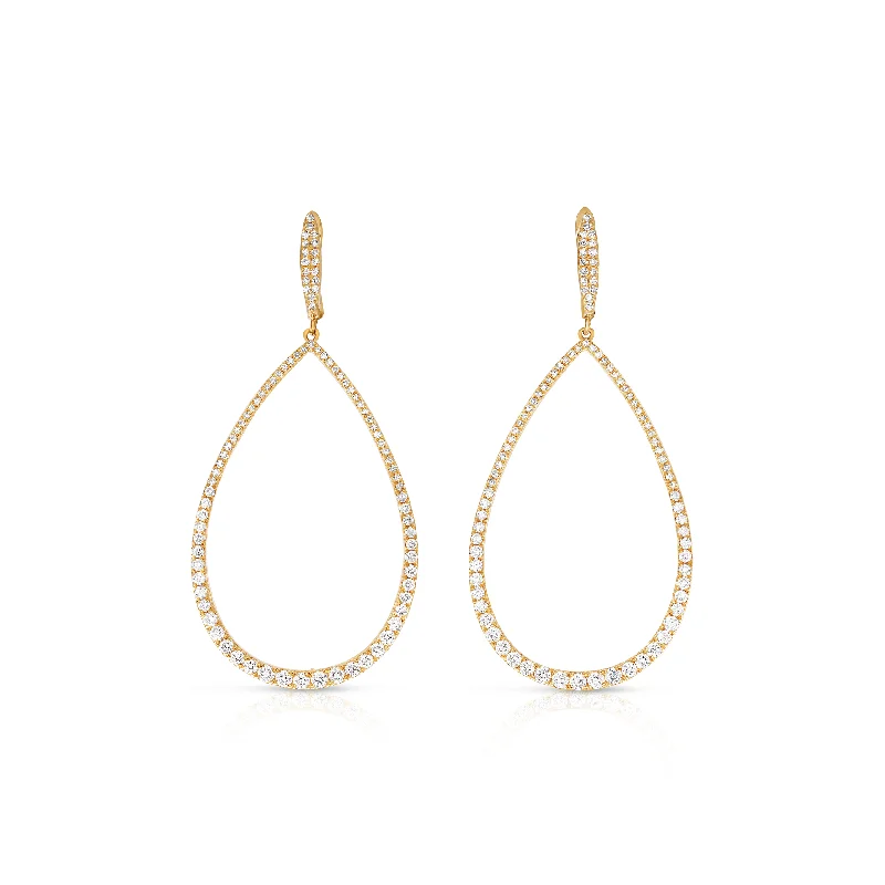 Tara Mikolay Diamond Open Pear Shape Earrings