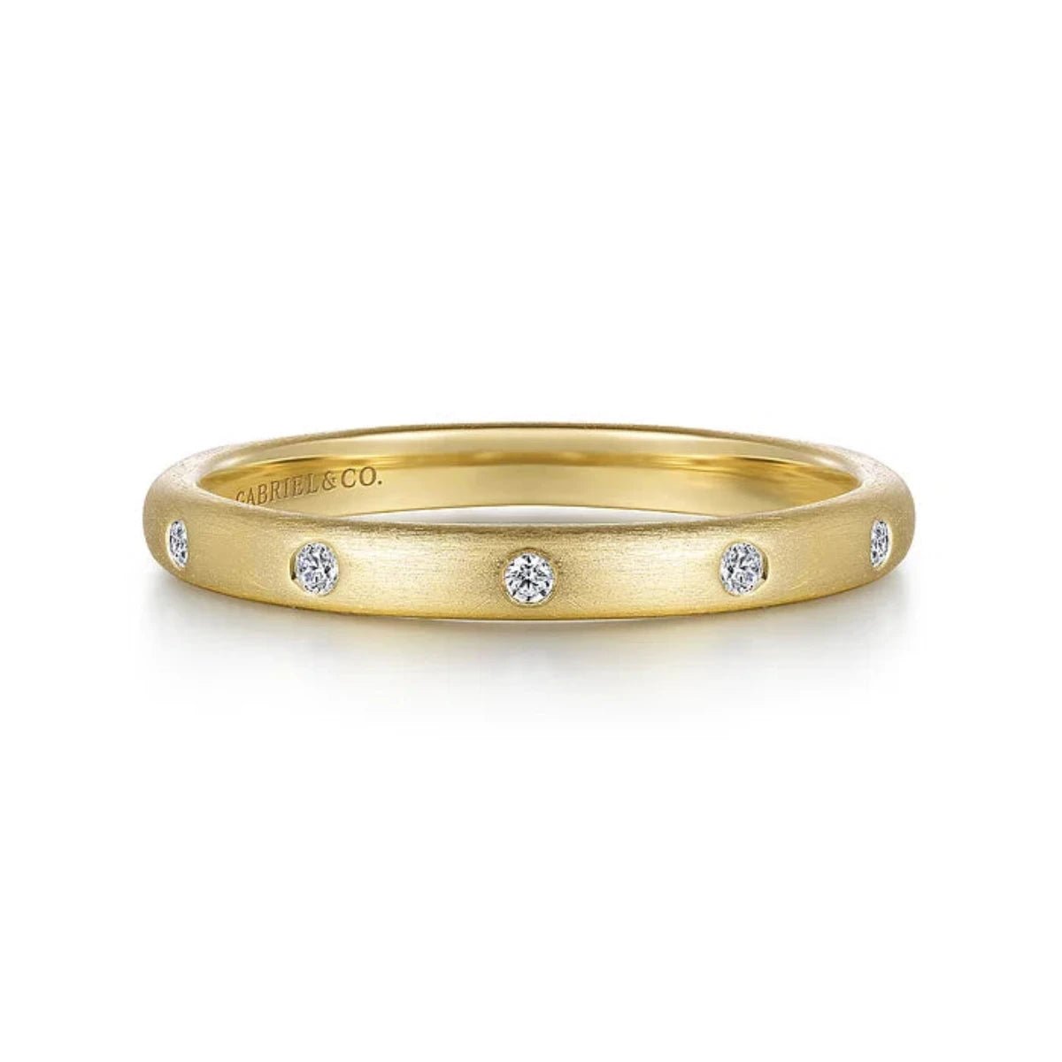 14K Y Gold 0.04ctw G/SI2 Matte Finish Diamond Ring