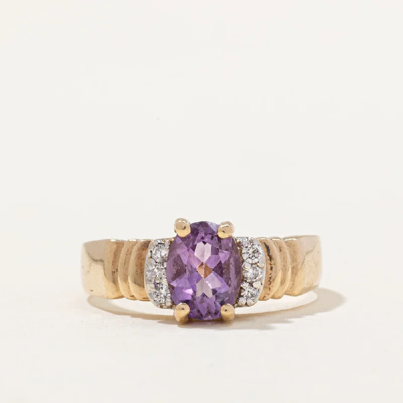 Amethyst & Diamond Cocktail Ring | 1.00ct, 0.12ctw | SZ 8.25 |