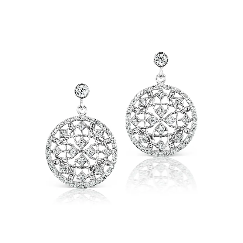 Scott Mikolay Celebration Round Filigree Diamond Drop Earring