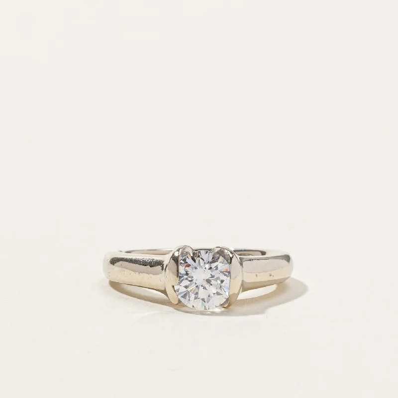 Canadian Semi Bezel Solitaire Diamond Ring | 1.02ct SI2 D | SZ 4 |