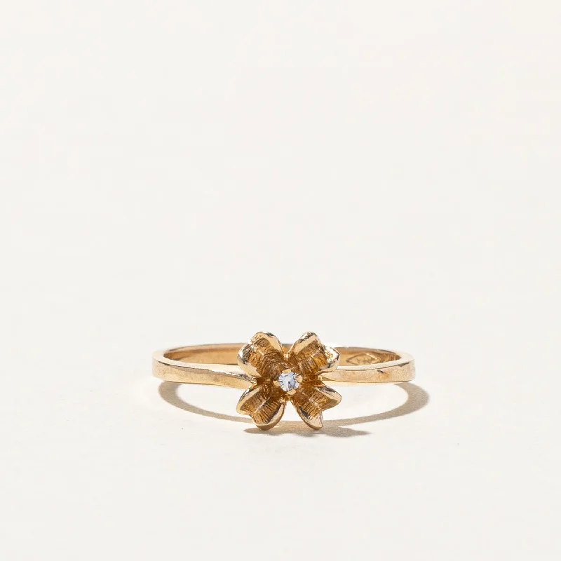 Flower Design Diamond Ring | 0.01ct | SZ 6 |