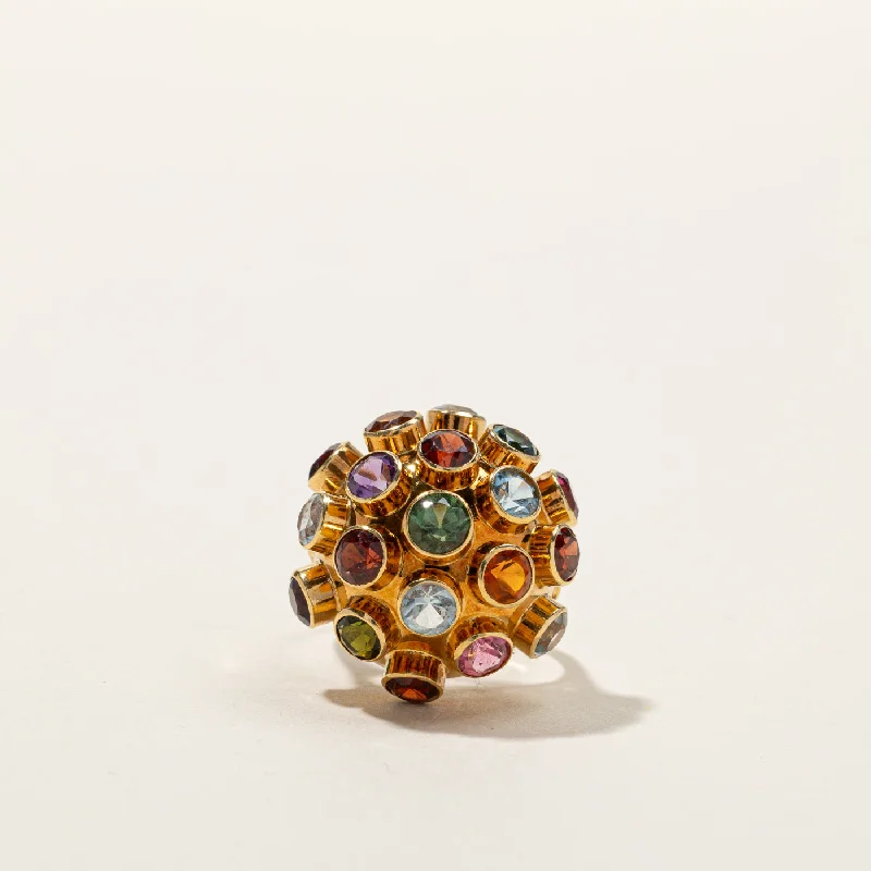 Mixed Gemstones Dome Ring | 3.00ctw | SZ 4 |